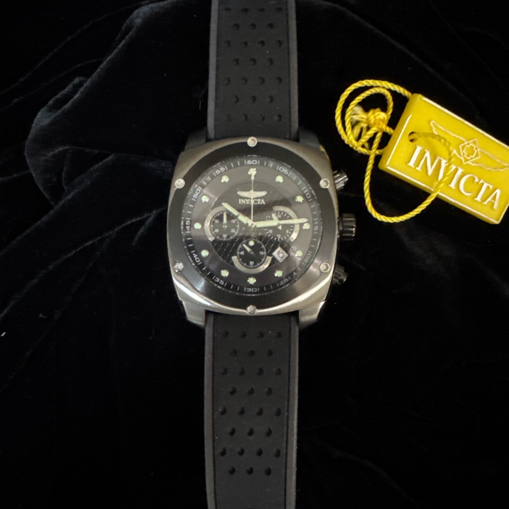 Invicta Black and Silver Chronograph Watch